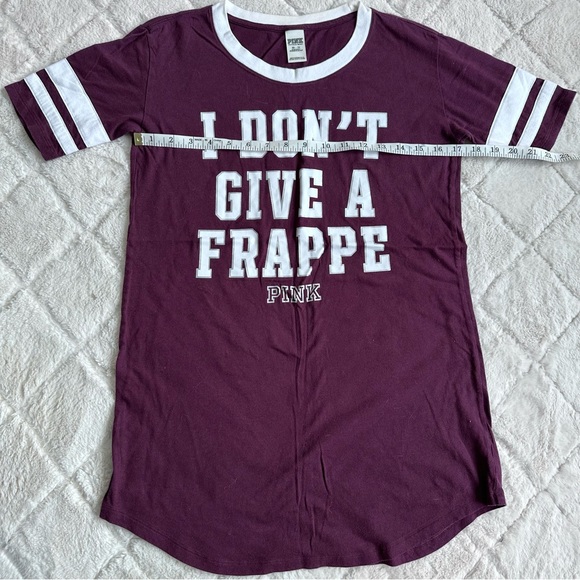 Victoria's Secret PINK | "I Don't Give A Frappe" Sleep Shirt | Size Extra Small - Picture 9 of 10